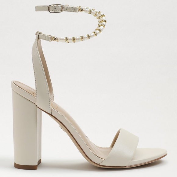 ⭐️NWT Sam Edelman Yanelli Ivory Leather Block Heels - Picture 2 of 10